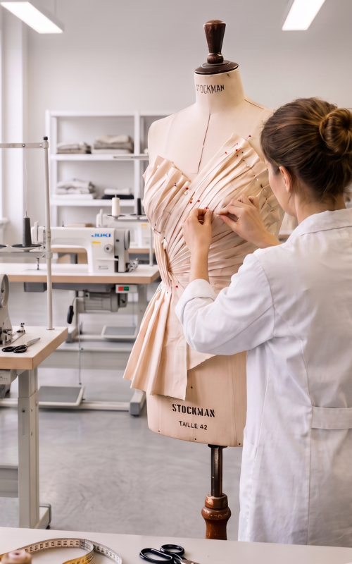 Modellista al lavoro in atelier